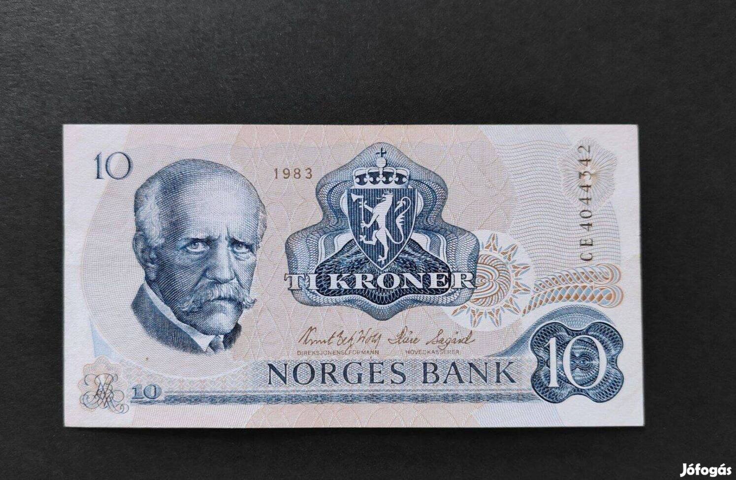 1983 / 10 Kroner / Korona aUNC Norvégia (MM)