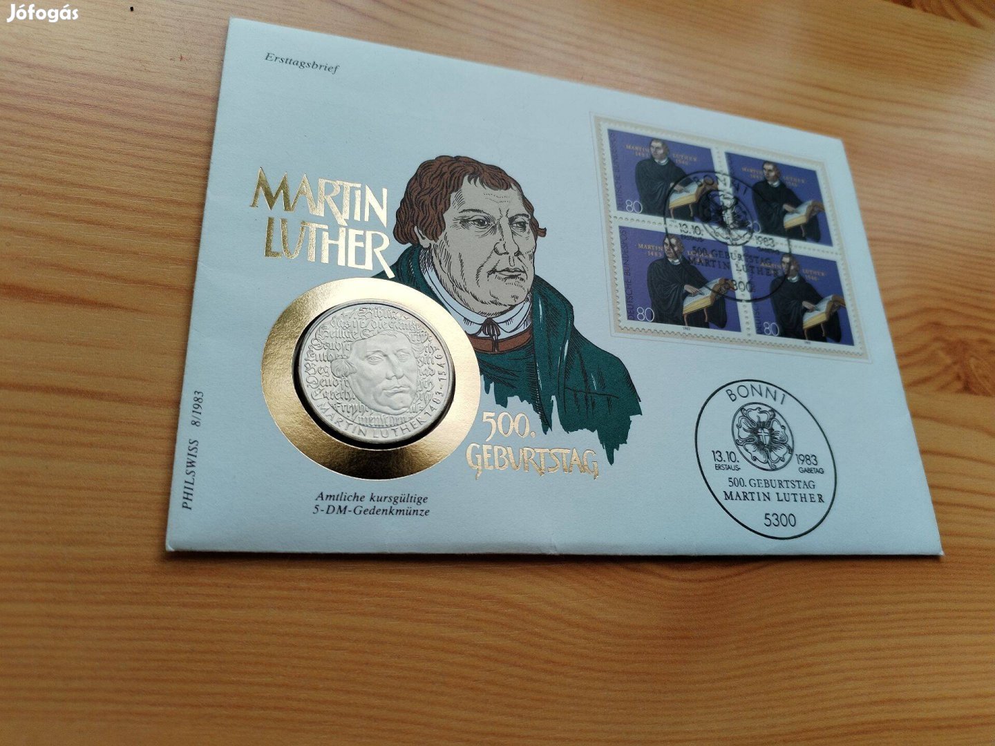 1983-as Luther Márton 5 márkás érmés FDC-ben