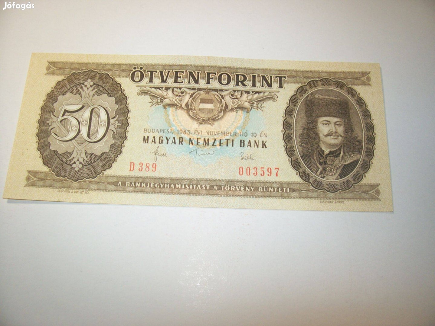 1983 évjáratú 50 forintos. D389. Kép szerint