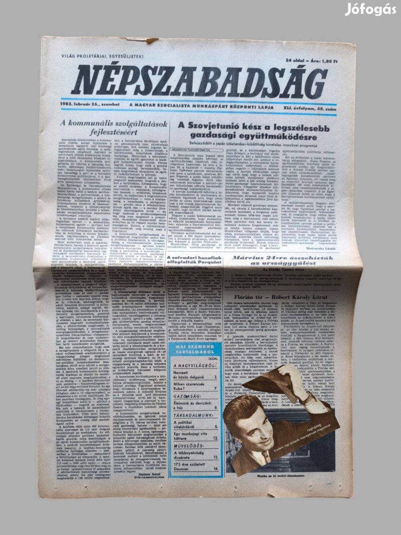 1983 február 26 / Népszabadság / Újság - Magyar / Ssz.: 29955