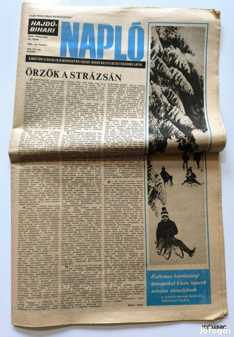 1986 december 24 / Napló Hajdú-Bihari / Eredeti Újság Ssz.: 28640