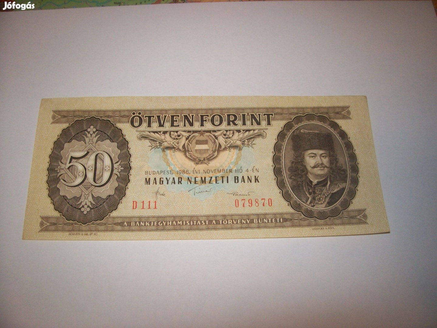 1986 évjáratú 50 forintos. D111. Kép szerint