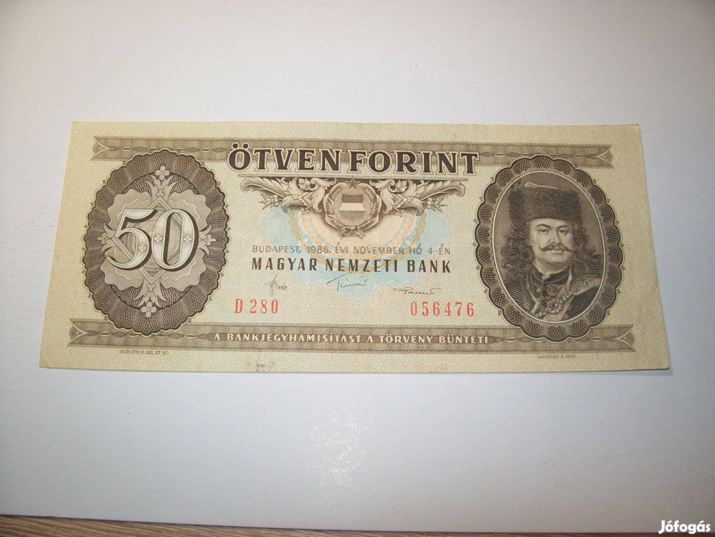 1986 évjáratú 50 forintos. D280. Kép szerint