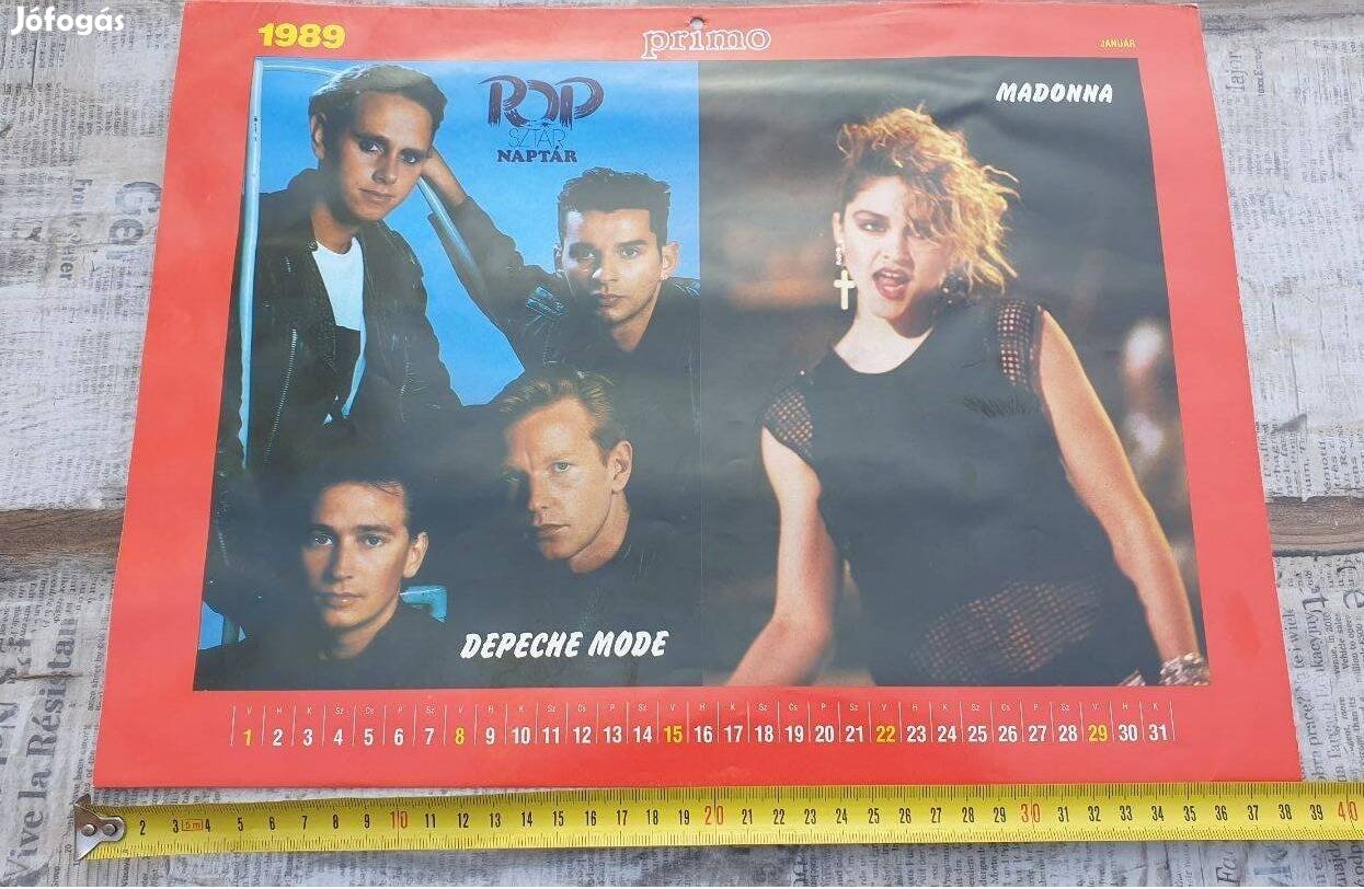 1989-es pop sztár fali naptár eladó