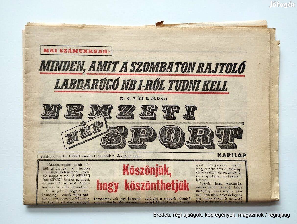 1990 március 1 / Nemzeti (NÉP) Sport / Újság - Magyar