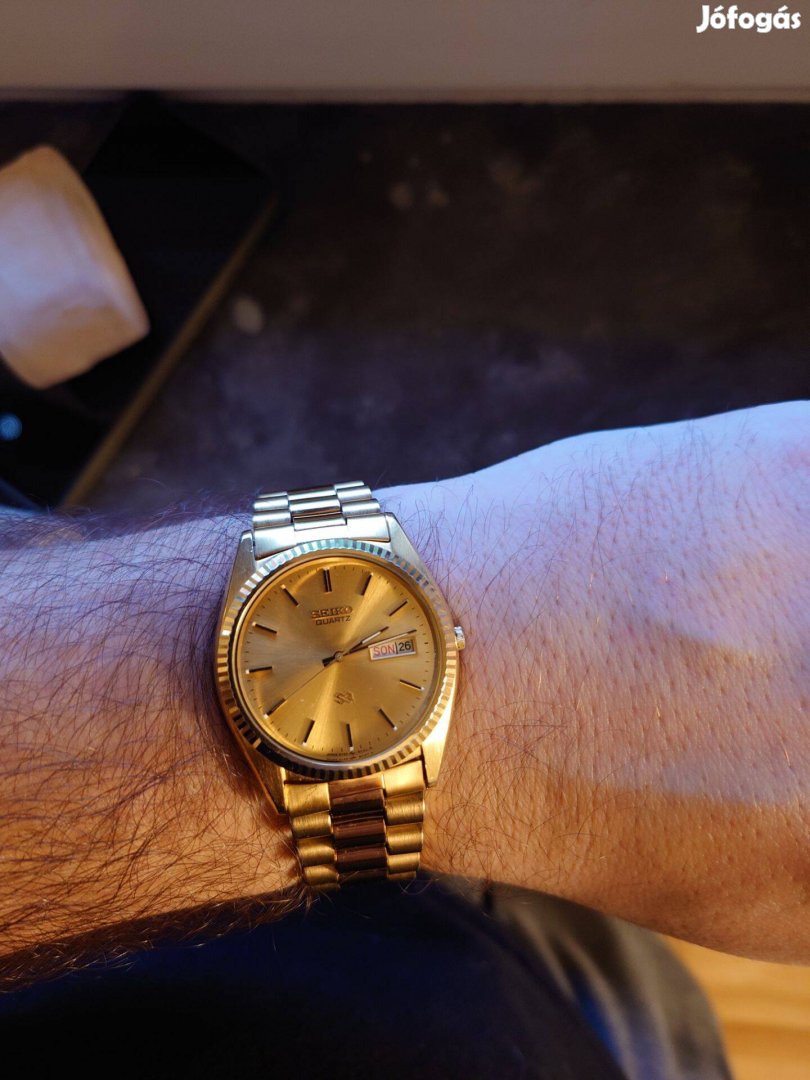 1991-es Seiko SQ 5y2Eladó3-8A60 quartz Datejust gold férfi