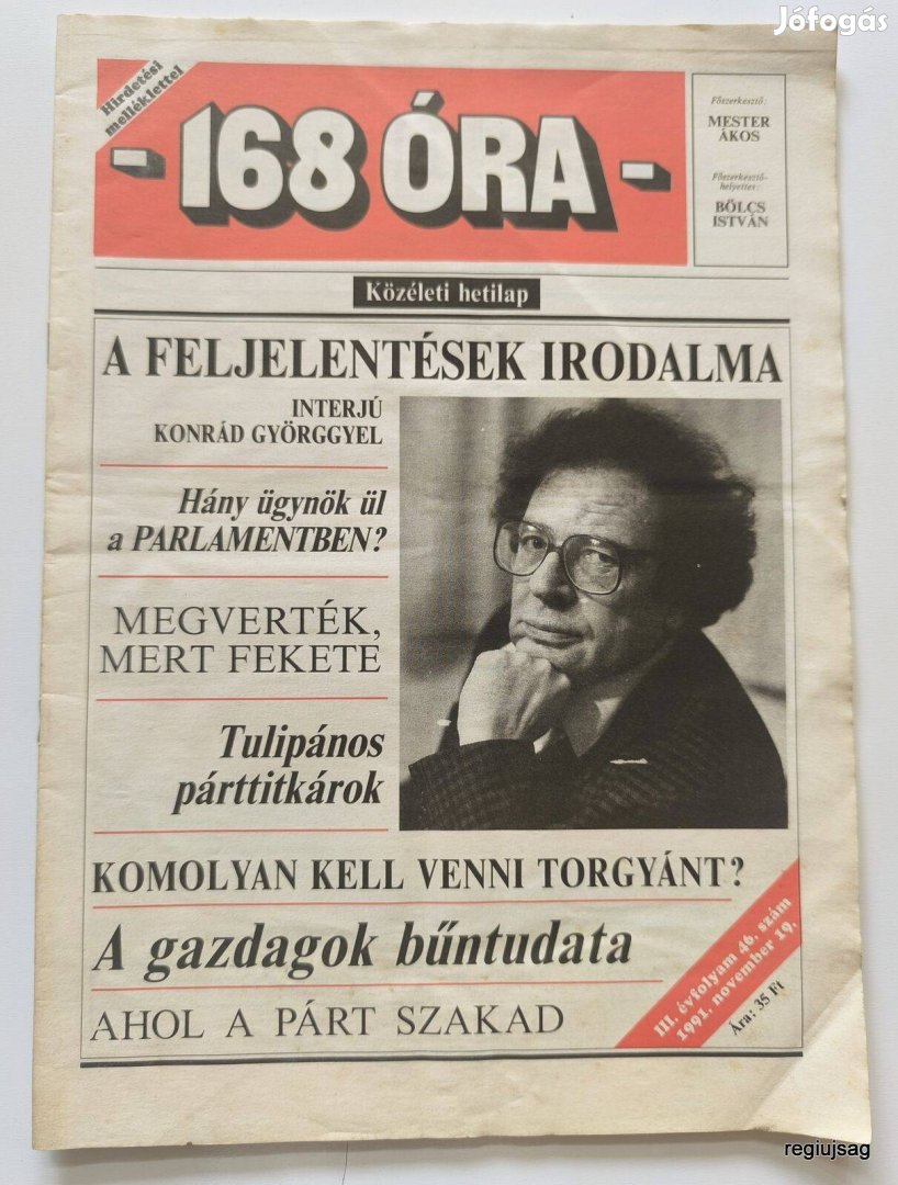 1991 november 19 / 168 Óra / Újság - Magyar / Ssz.: 27869