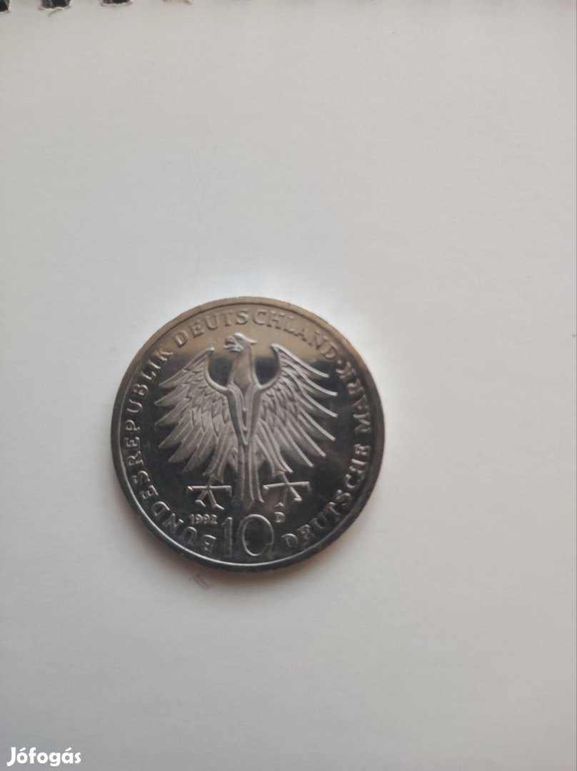 1992 D Német ezüst 10 márka (Orden Pour LE Mérite)