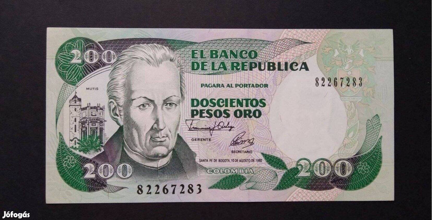 1992 / 200 Peso UNC Kolumbia (WW)