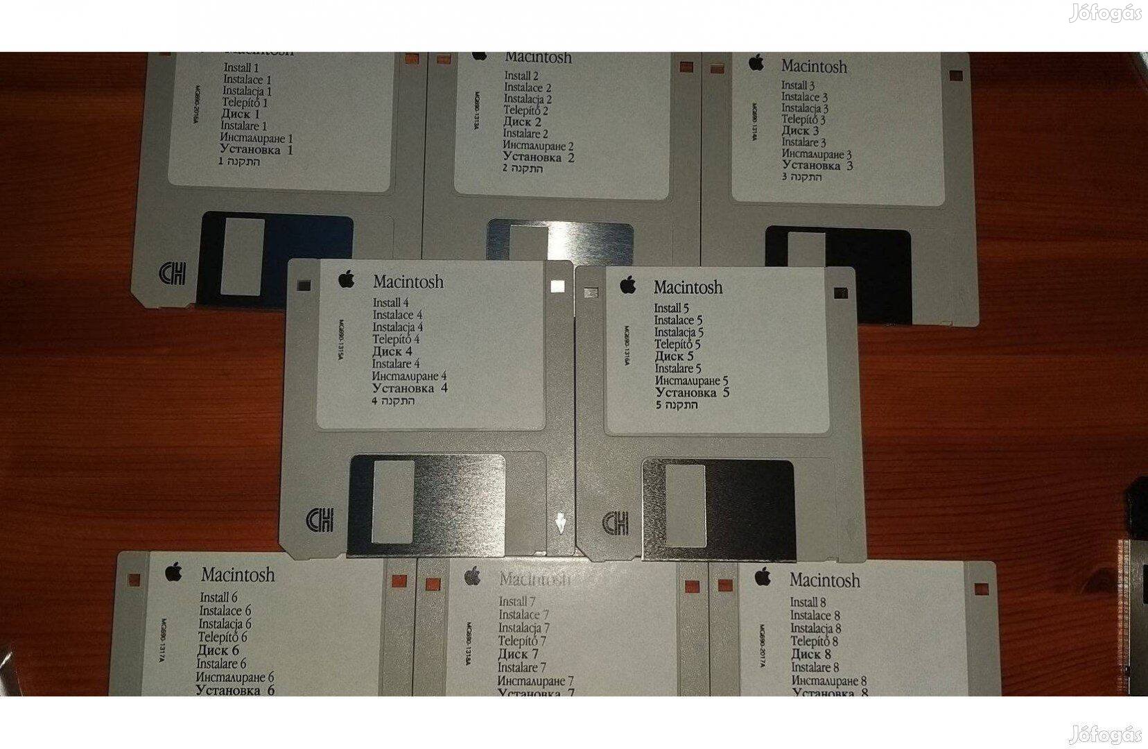 1992 -es eredeti Apple floppy telepítő lemezek