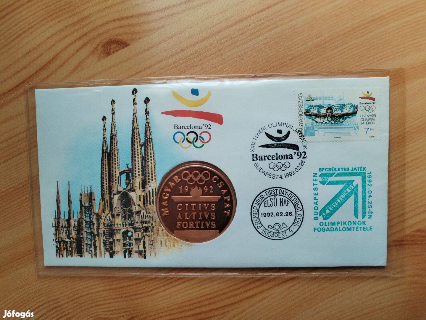 1992-es Barcelonai Olimpiai Vívás FDC éremmel