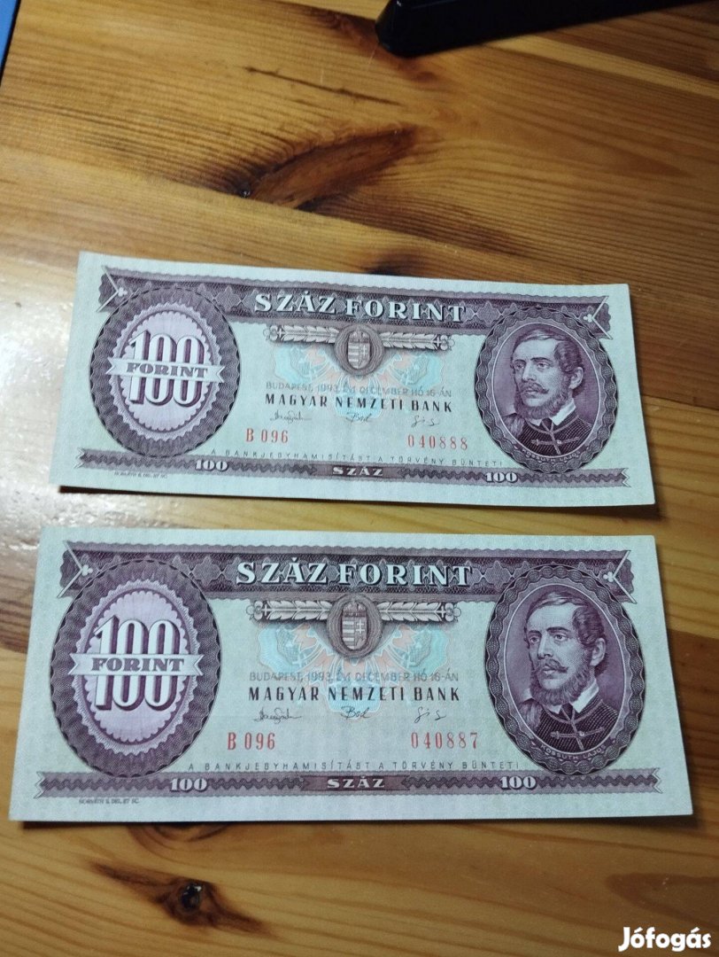 1993 100 forint sor követő