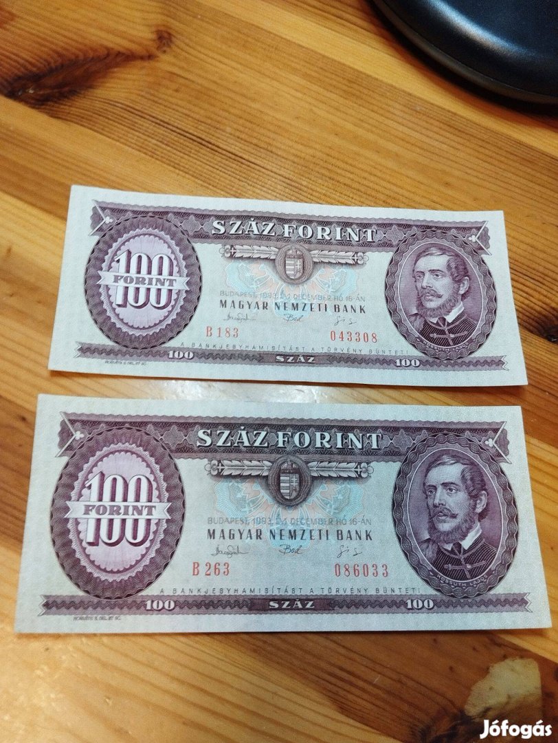 1993 100 forint sorkövető ropogós