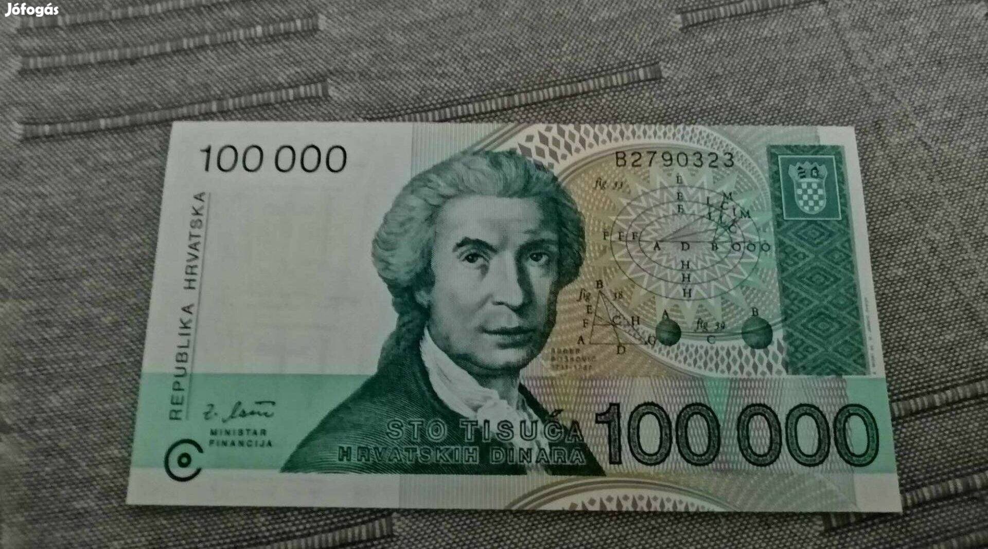 1993 / 100000 Dinara UNC Horvátország (VM)