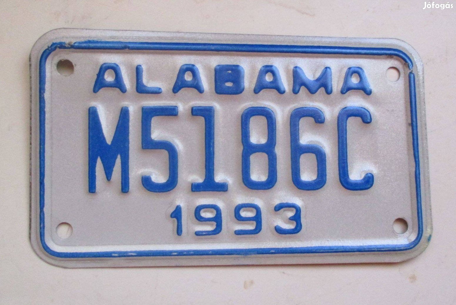 1993-as dombornyomott USA motorrendszám Alabama államból