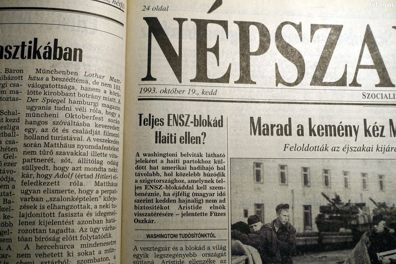 1993 október 19 / Népszabadság / Újság - Magyar / Napilap