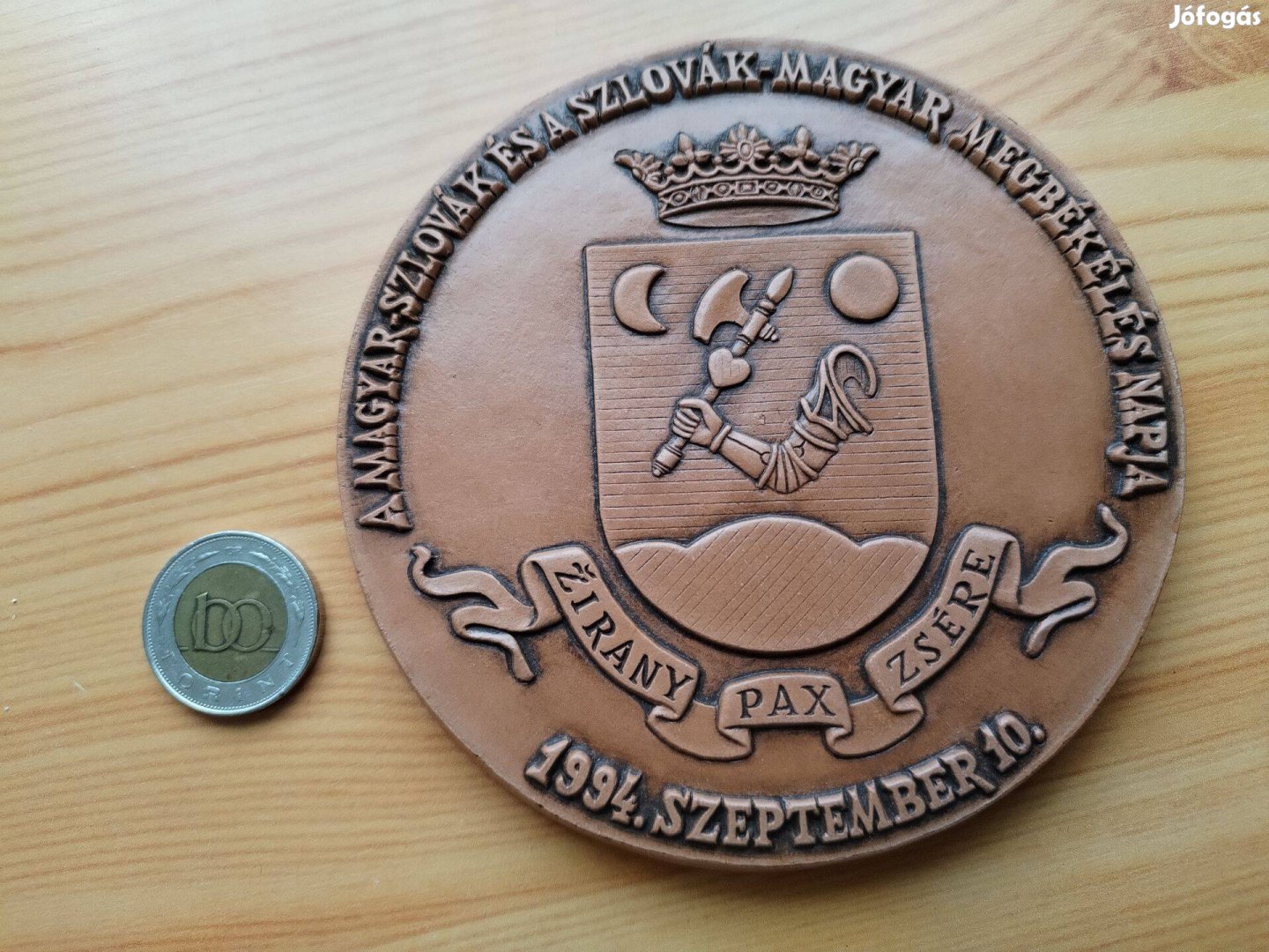 1994-es kerámia plakett Magyar Szlovák Megbékélés