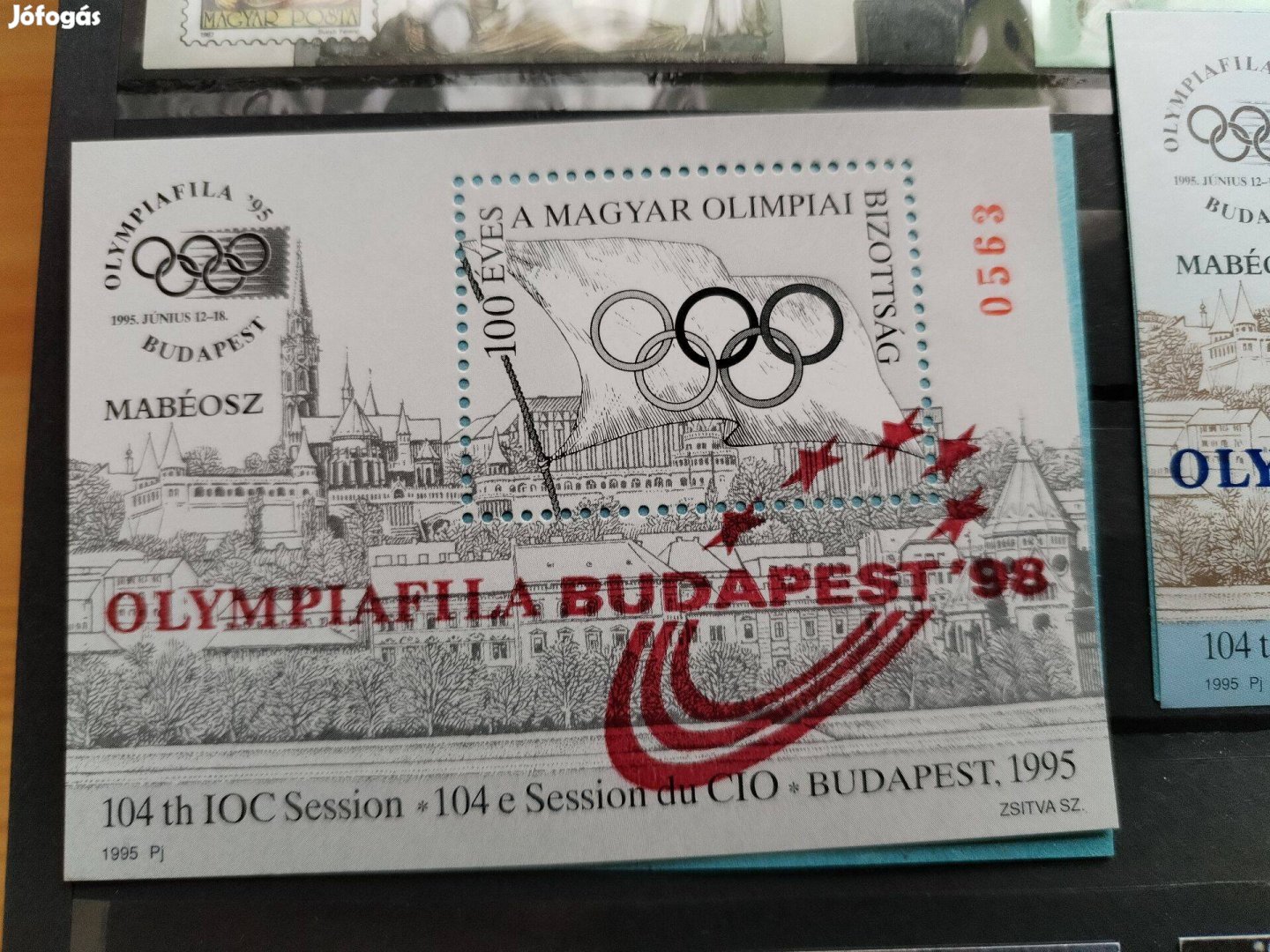 1998-as Olimpiafila emlékív piros felülnyomattal