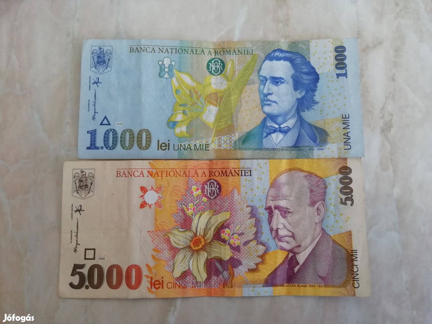 1998-as Román 5000 lej + 1000 lej