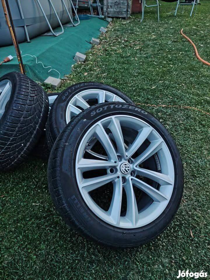 19" 5x112 BMW gyári alufelnik, téli gumikkal, szenzorokkal, Audira is