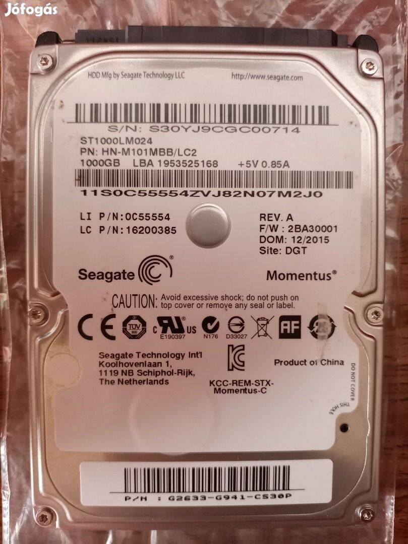 1TB Seagate Momentus Samsung Spinpoint laptop hdd 2.