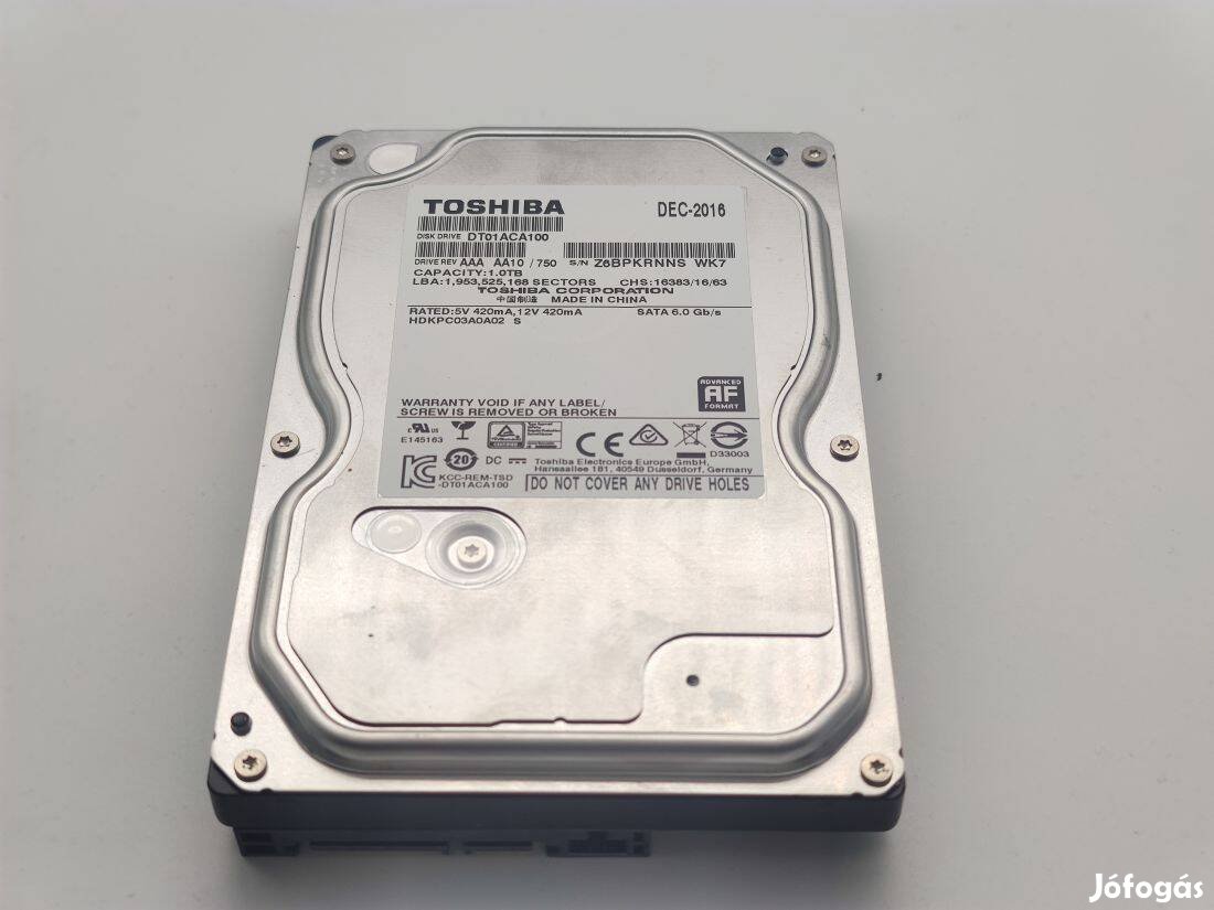 1TB Toshiba 3.5" Merevlemez