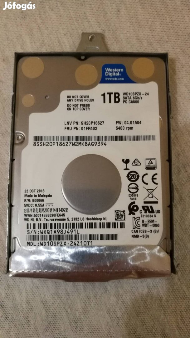 1Tb-os WD laptop winyó eladó