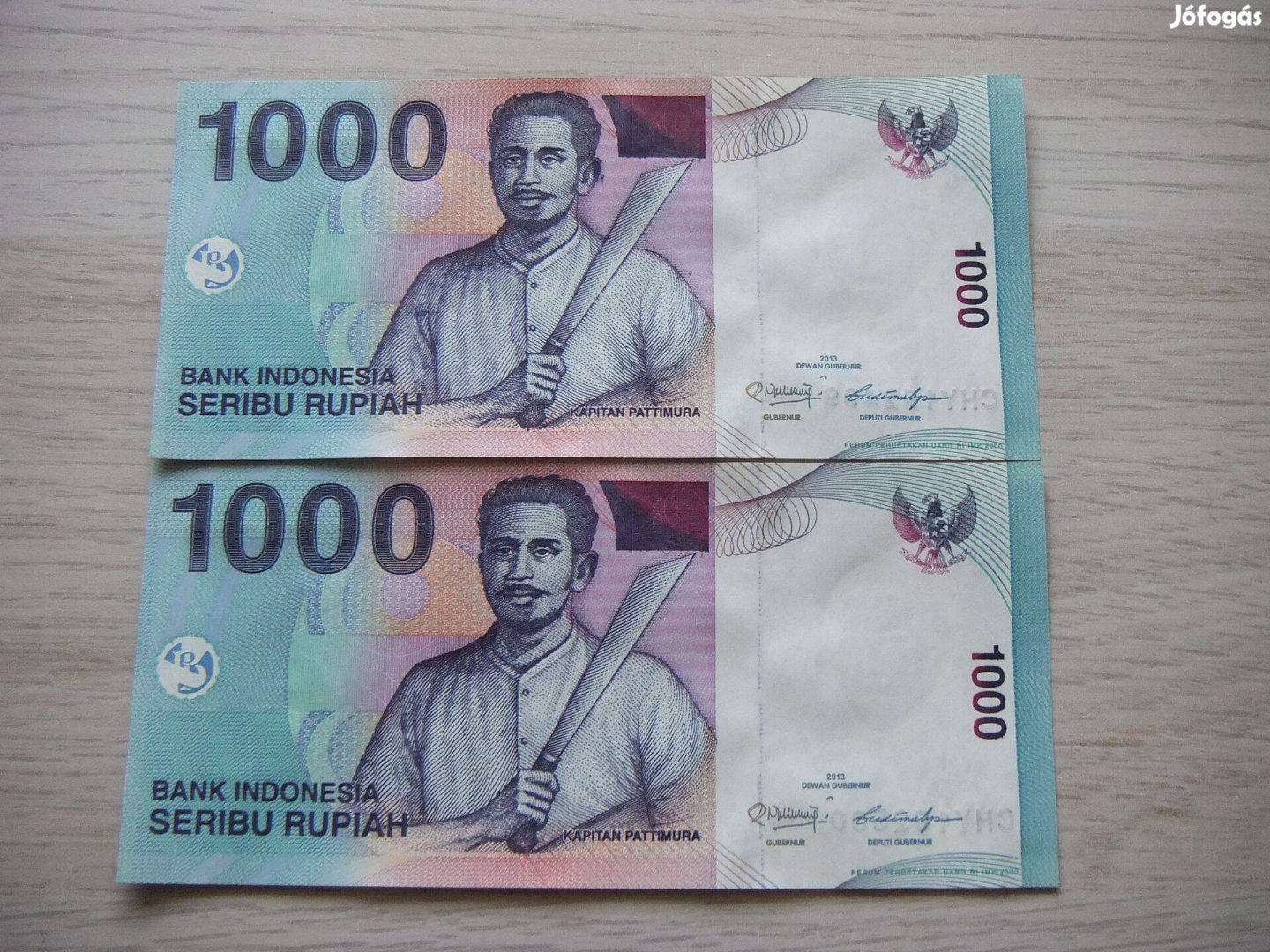 1.000 Rúpia 2 db Sorszámkövető Indonézia 2013