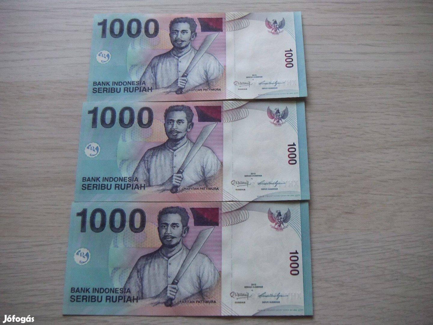 1.000 Rúpia 3 db Sorszámkövető 2013 Indonézia