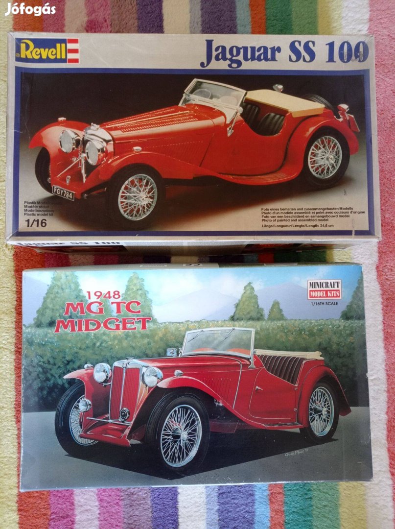 1:16 autó makettek Jaguar és MG