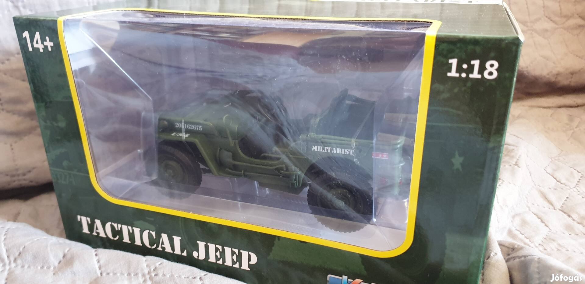 1:18 méretarányú fém Jeep katonai autó modell