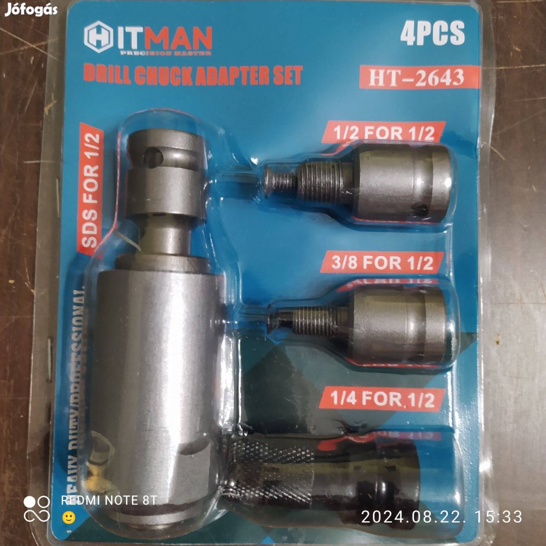 1/2" ütvecsavarozóhoz adapter készlet