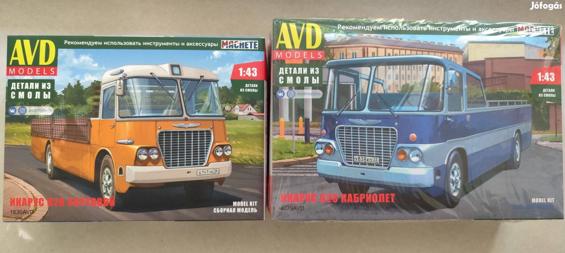 1/43 Ikarus 620 AVD Models autóbusz makett csomag