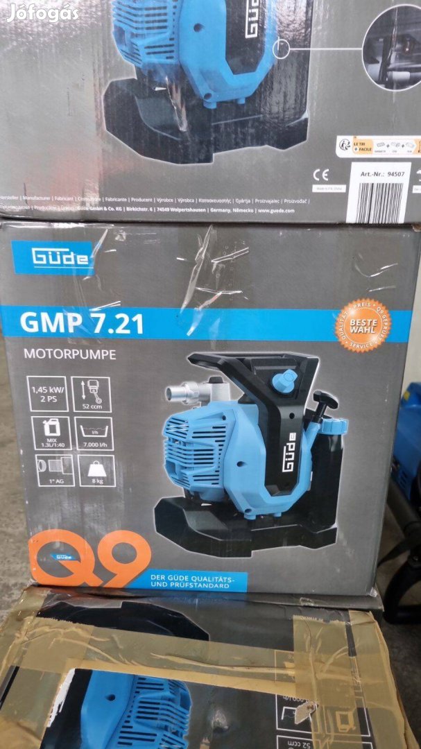 1,45 kW teljesítményű motorral szerelt benzines vízszivattyú, garancia