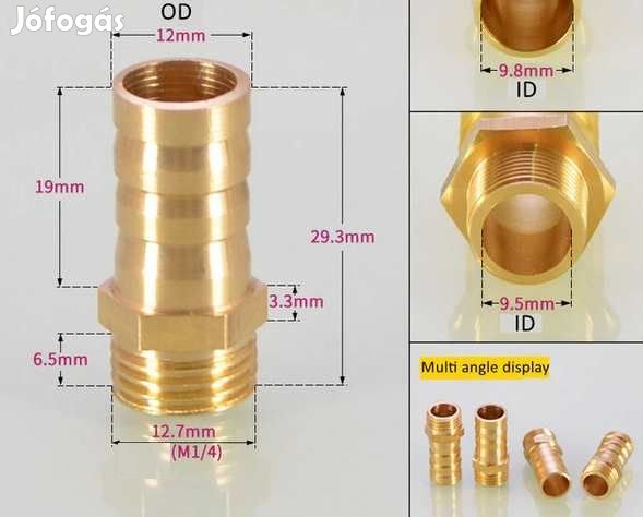1/4"-os Réz Csőcsatlakozó 12mm  (4523)
