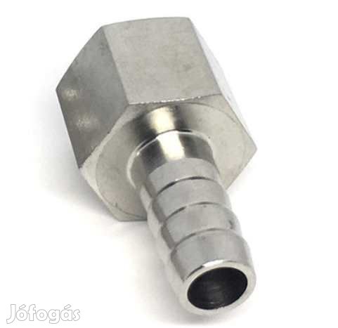 1/4"-os Rozsdamentes Acél Csőcsatlakozó, 8mm-es csőhöz  (4407)