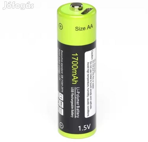 1,5V AA 1700mAh Li-Po Akkumulátor Micro-USB  (6028)