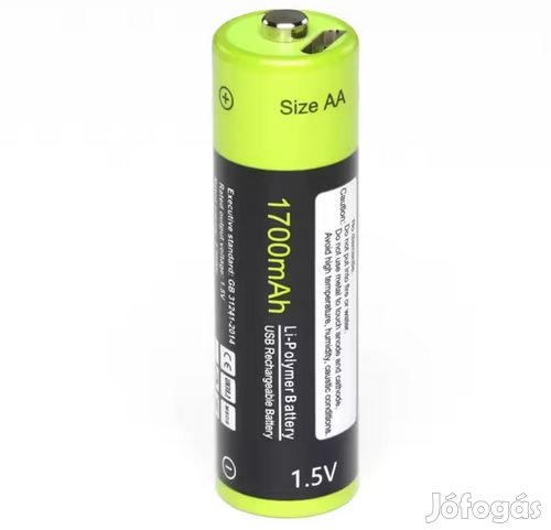 1,5V AA 1700mAh Li-Po Akkumulátor Micro-USB  (6028)