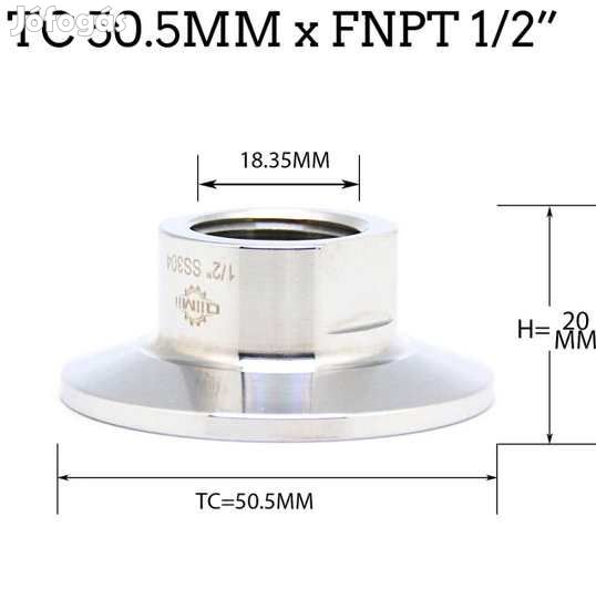 1,5"-os tri-Clamp átalakító 1/2"-os belső menet (3820)