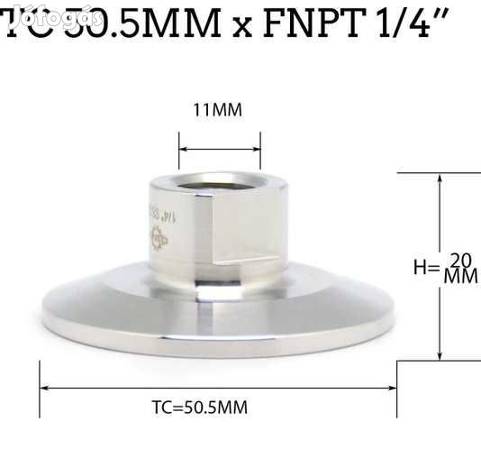 1,5"-os tri-Clamp átalakító 1/4"-os belső menet (3817)