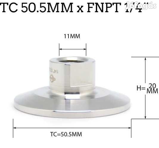 1,5"-os tri-Clamp átalakító 1/4"-os belső menet (3817)