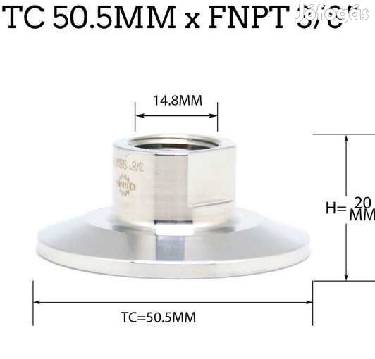 1,5"-os tri-Clamp átalakító 3/8"-os belső menet (3821)