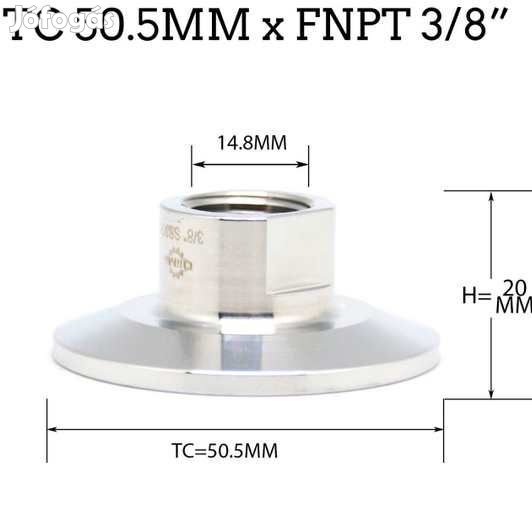 1,5"-os tri-Clamp átalakító 3/8"-os belső menet (3821)