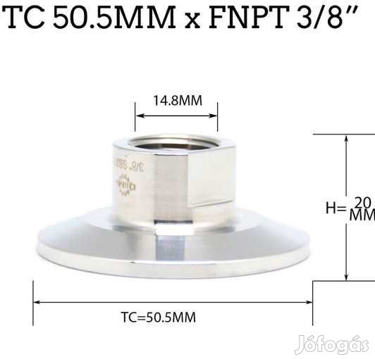 1,5"-os tri-Clamp átalakító 3/8"-os belső menet (3821)