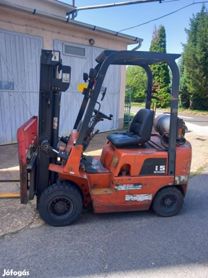 1,5t-ás Nissan gázos targonca eladó