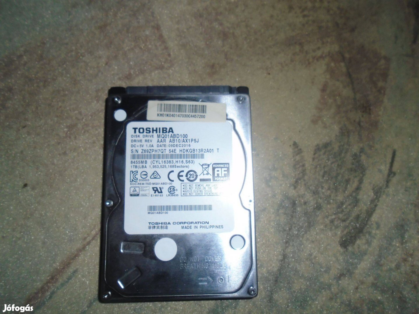 1 TB Toshiba HDD eladó