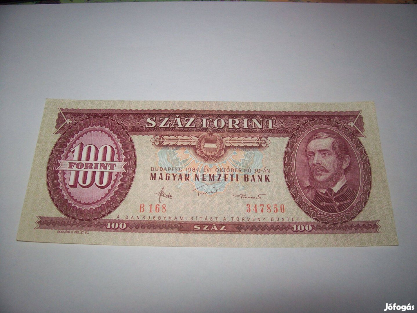 1 db 1984 évjáratú 100 forintos. B168. Kép szerint