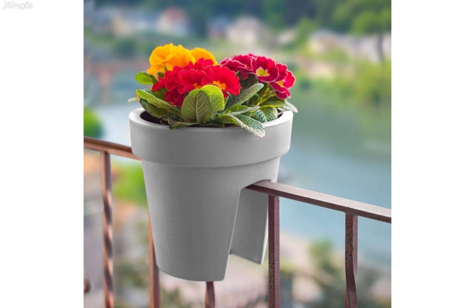 1 db szürke kültéri kerítés balkon korlát virágcserép virágtartó kaspó