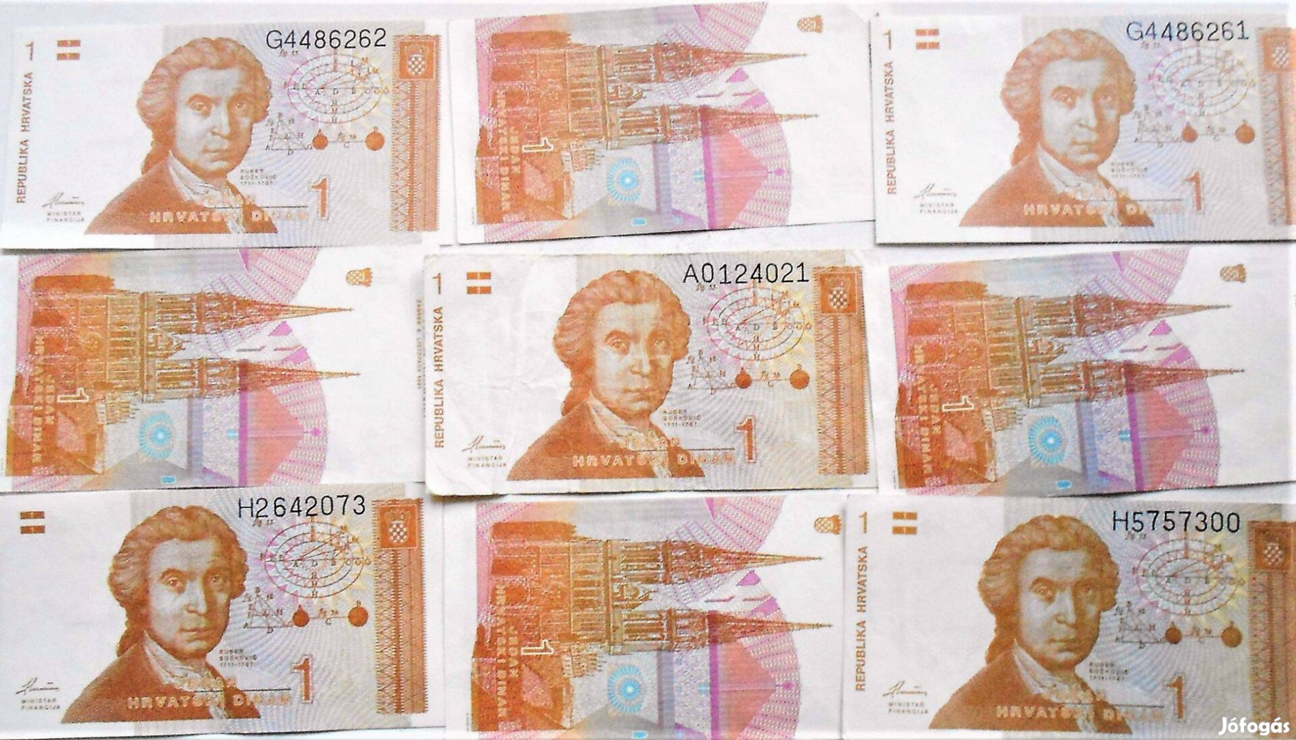 1 horvát dínár 1991 Zágráb bankjegy papír pénz