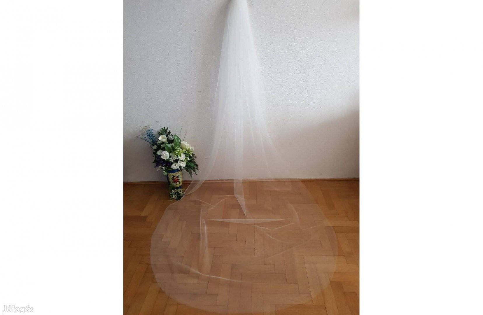 1 rétegű, szegetlen szélű, Ekrü, 3 méteres menyasszonyi fátyol (34.2)